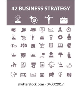 business strategy  icons, signs vector concept set for infographics, mobile, website, application
