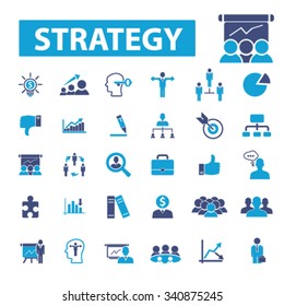business strategy  icons, signs vector concept set for infographics, mobile, website, application
