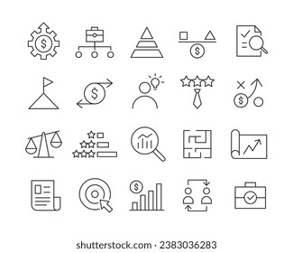 Business and Strategy Icons - Vector Line. Editable Stroke.