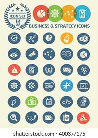 Business and strategy icons,clean vector