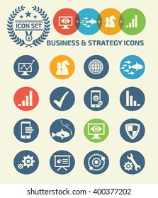 Business and strategy icons,clean vector