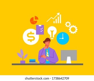 Business and Strategy - Illustration - Editable Vector Graphic