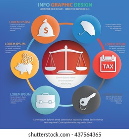 Business and strategy info graphic design on blue background,vector