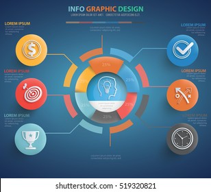 
Business and strategy info graphic design on blue background,vector