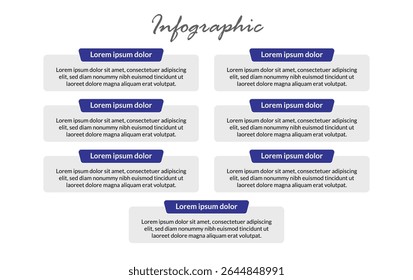 Business Strategy Infographic – 7 Steps Flat Vector Style for Presentations, Marketing Plans, and Workflow Mapping.