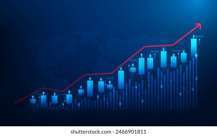 business strategy investment growth and finance economy. trader is showing a growing stock market. progress to success concept. vector illustration fantastic design.