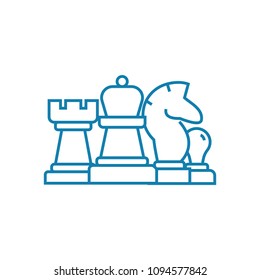 Business strategy linear icon concept. Business strategy line vector sign, symbol, illustration.