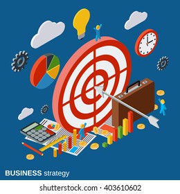 Business strategy modern flat isometric vector concept illustration