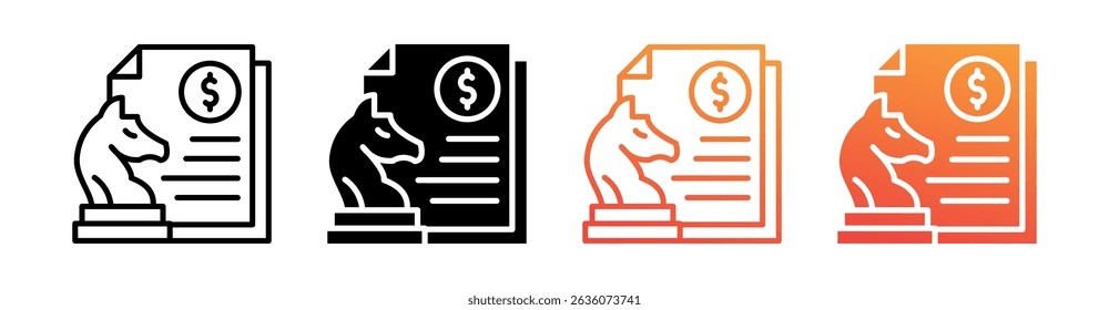 Business Strategy Multi Style Icon Set Vector