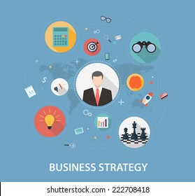Business Strategy on flat style design