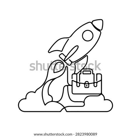 Business Strategy One Line Art Illustration Design