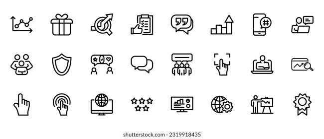 business strategy optimization team icon set.