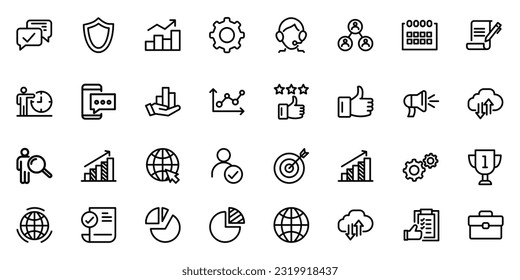 business strategy optimization team icon set.