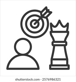 Business Strategy Outline Icon Vector Illustration