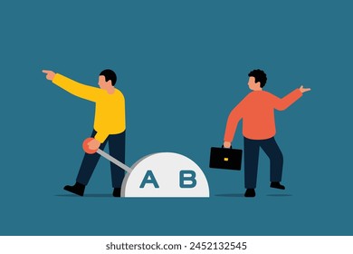 Business Strategy Plan A or B. Plan B for Emergency Cases. Alternative Solutions for Business Strategy. Vector Illustration