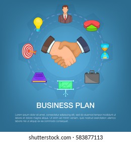 Business strategy plan concept set. Cartoon illustration of business strategy plan vector concept for web