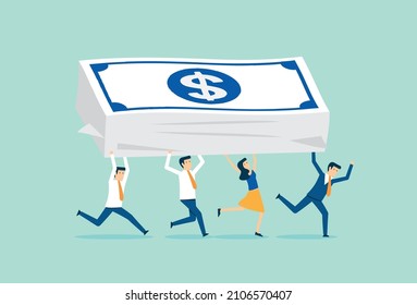 Business strategy plan and goal achievement, success investment make money, achieve financial goal, savings accomplishment, Vector illustration design concept in flat style