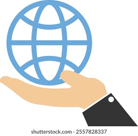 Business strategy plan and goal achievement, couple of the world diversity, handshake connection, global business, Vector illustration design concept in flat style

