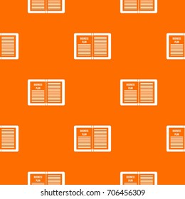 Business strategy plan pattern repeat seamless in orange color for any design. Vector geometric illustration