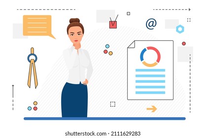 Business strategy plan with vision statement value. Process of future developing organization direction