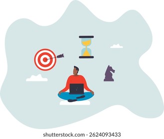 Business strategy, planning to achieve goal, management for company growth opportunity, market success goal,character for design.