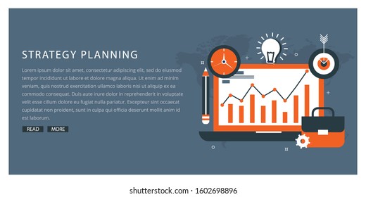 business Strategy Planning Elements with gray background