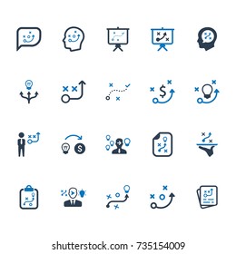 Business Strategy Planning Icons - Blue Version