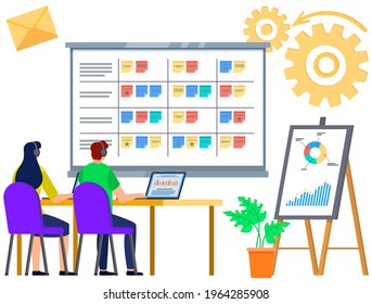 Business strategy planning, project management. Tasks planing concept. Business working process, time management and teamwork. Start up plan process. Data analysis and analytic. Kaizen philosophy