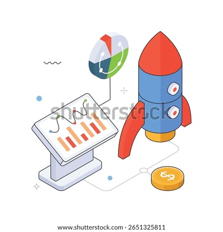 Business Strategy Planning  Vector Isometric Illustration. EPS 10 file