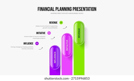 Business Strategy Presentation Design Vector Illustration. Financial Introduction Three Element Infographic Slideshow Template. Marketing Campaign 3 Option Diagram Frame Layout.