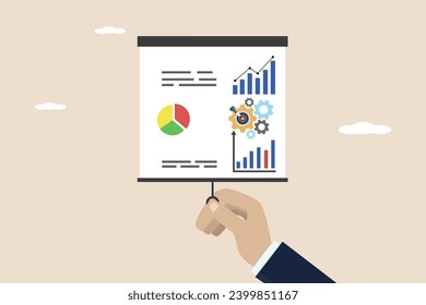 Business strategy, presentation or business strategy meeting to achieve success targets, work team discussion concept, businessman presenting business strategy on whiteboard.