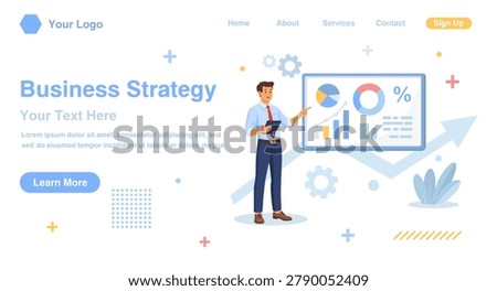 Business strategy. Professional financial analyst reviewing business performance reports on whiteboard for investment strategy planning. Person planning financial goals, reviewing market data