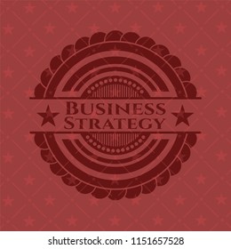 Business Strategy red emblem. Retro