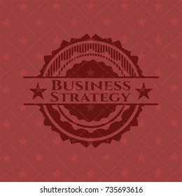 Business Strategy retro style red emblem