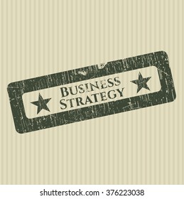 Business Strategy rubber stamp with grunge texture