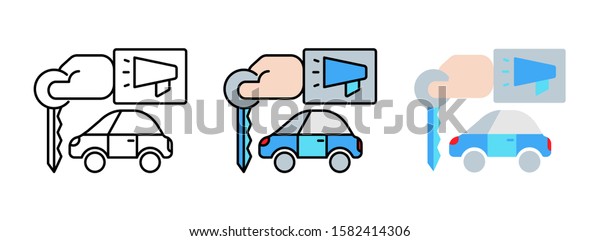 Business Strategy with sells car icon set\
isolated on white background for web\
design