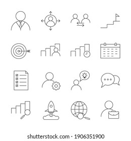 business strategy set icon, isolated business strategy set sign icon, vector illustration