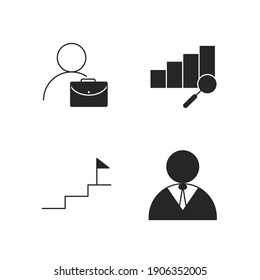 business strategy set icon, isolated business strategy set sign icon, vector illustration
