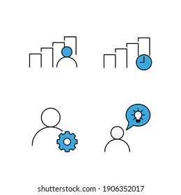Set-Icon für Geschäftsstrategie, einzelne Geschäftsstrategie-Set-Symbol, Vektorgrafik