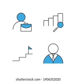 business strategy set icon, isolated business strategy set sign icon, vector illustration