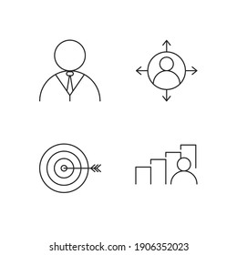 business strategy set icon, isolated business strategy set sign icon, vector illustration
