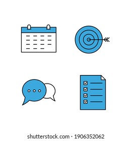 business strategy set icon, isolated business strategy set sign icon, vector illustration