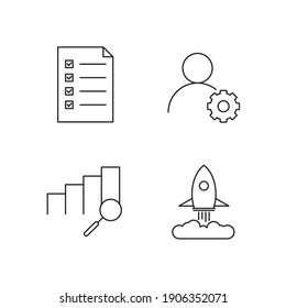 business strategy set icon, isolated business strategy set sign icon, vector illustration