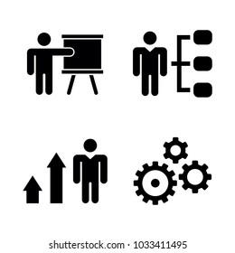 Business Strategy. Simple Related Vector Icons Set for Video, Mobile Apps, Web Sites, Print Projects and Your Design. Black Flat Illustration on White Background.
