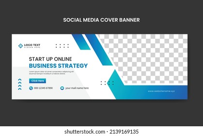 Business Strategy social media cover banner template, web banner template, corporate banner, header, business webinar banner, website header