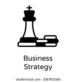 Business strategy in solid style icon 