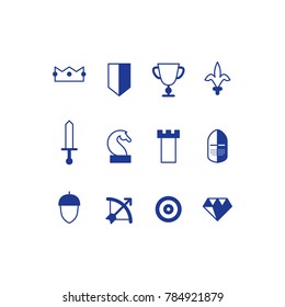 Business strategy, tactics. Flat design vector set of game icons