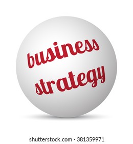 Business Strategy text 3d sphere ball
