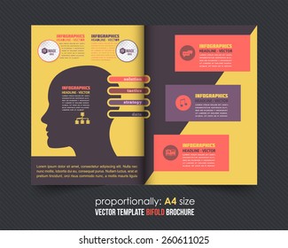 Business Strategy Theme Bi-Fold Brochure Design. Leaflet or Cover Design