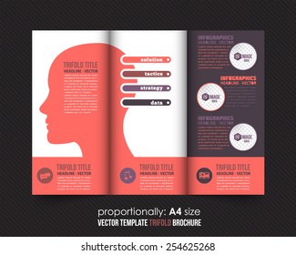 Business Strategy Theme Tri Fold Brochure Design. Leaflet or Cover Design